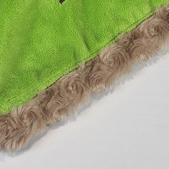 Okie Dokie Monkey Lovey Wild for Mommy Green  Security Blanket Rattle Satin - Picture 5 of 8